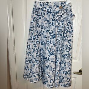 Floral Blue and White Women's Skirt